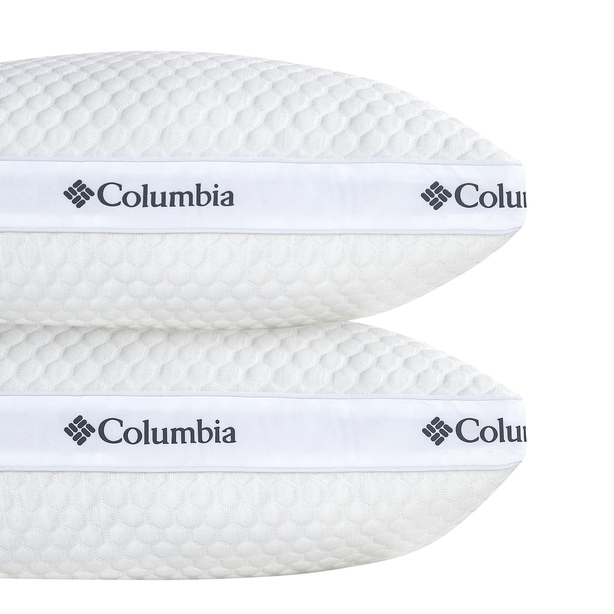 Columbia Ice Fiber pillow side sleeper setup demonstrating proper head and neck support.