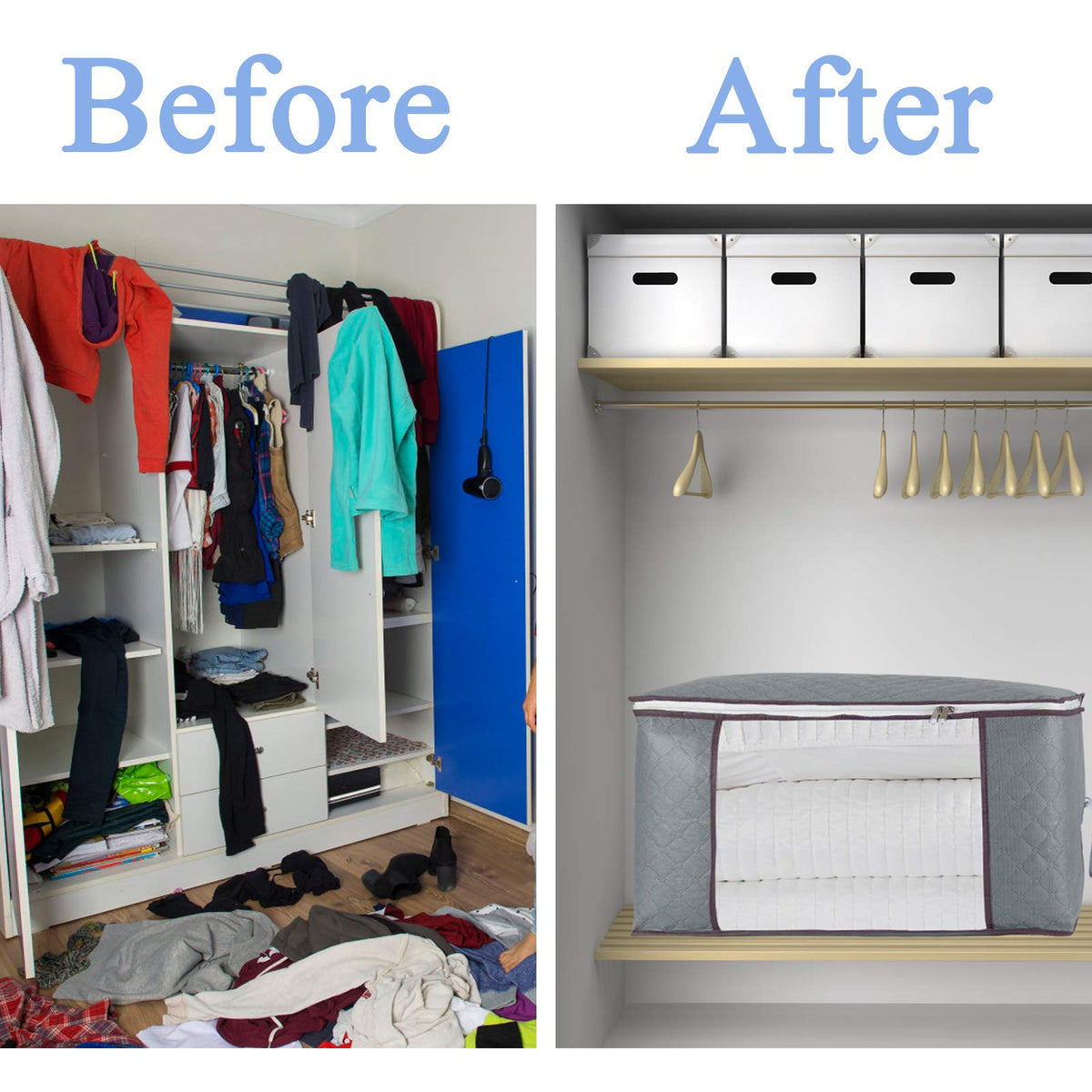 space-saving solution for sweaters, linens, and seasonal items