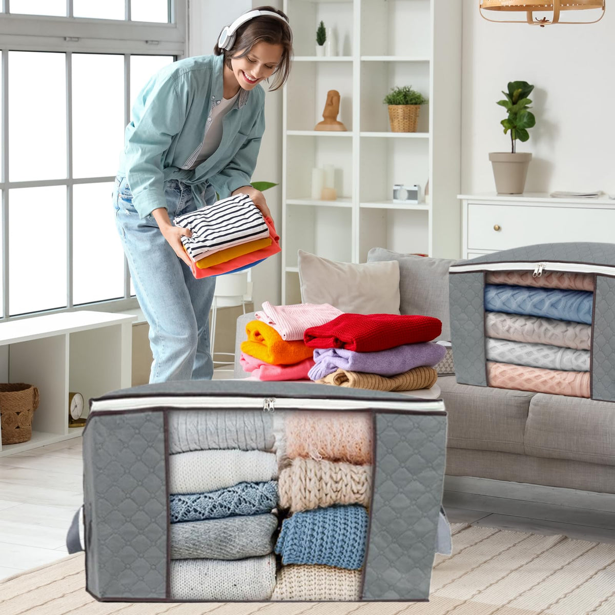 combocube bag storing a pillow case for easy access