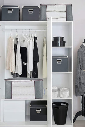 combocube bag with sheets stored neatly in a closet
