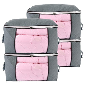 ComboCube comforter storage bag with a clear window helps quickly identify bedding.