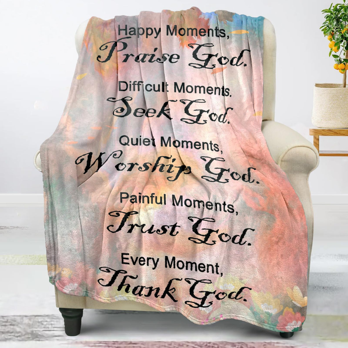 COMFAR Bible gifts soft throw blanket in plush fleece for year-round coziness.