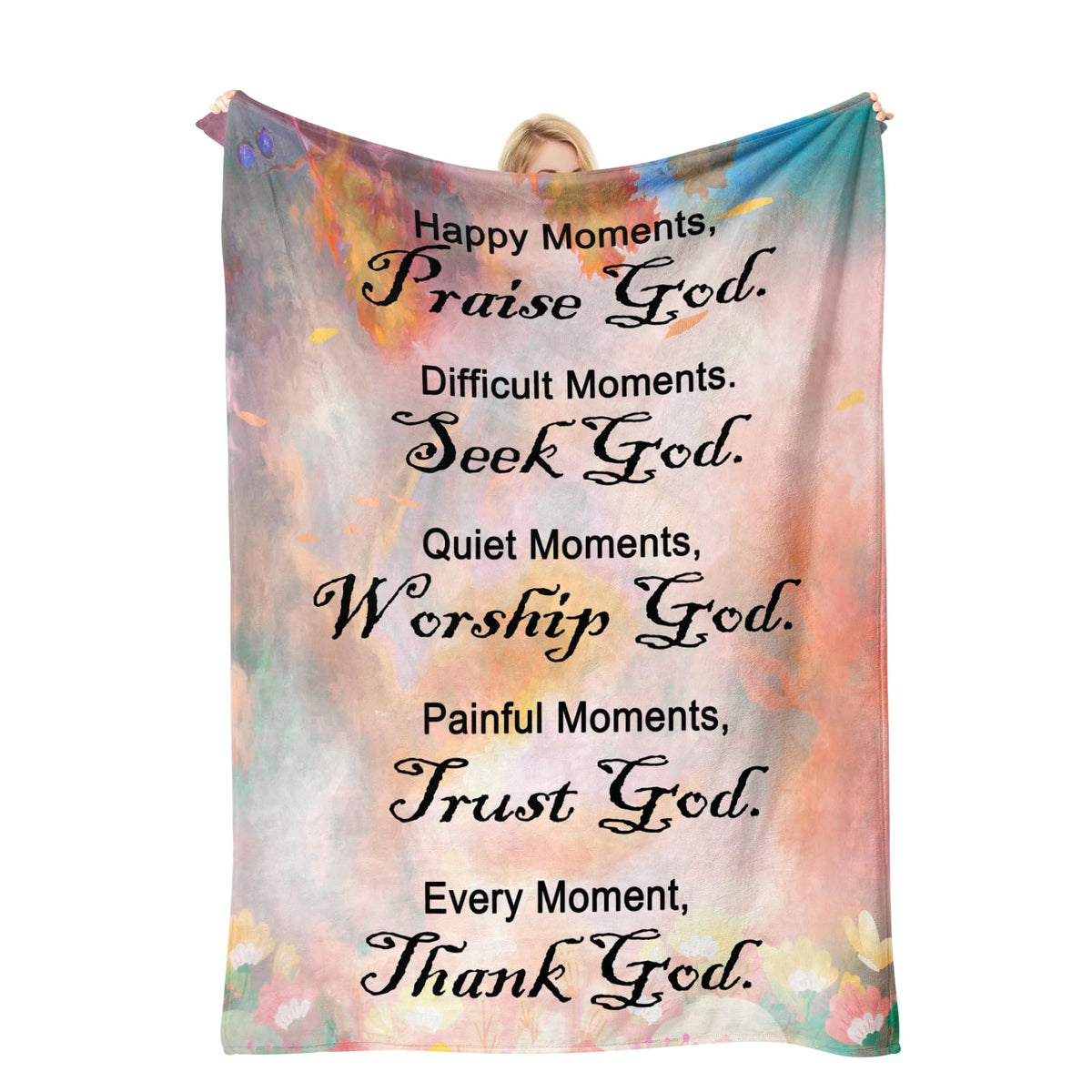 COMFAR faith-inspired blanket with bible verse design for warm, peaceful spaces.