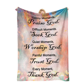COMFAR faith-inspired blanket with bible verse design for warm, peaceful spaces.
