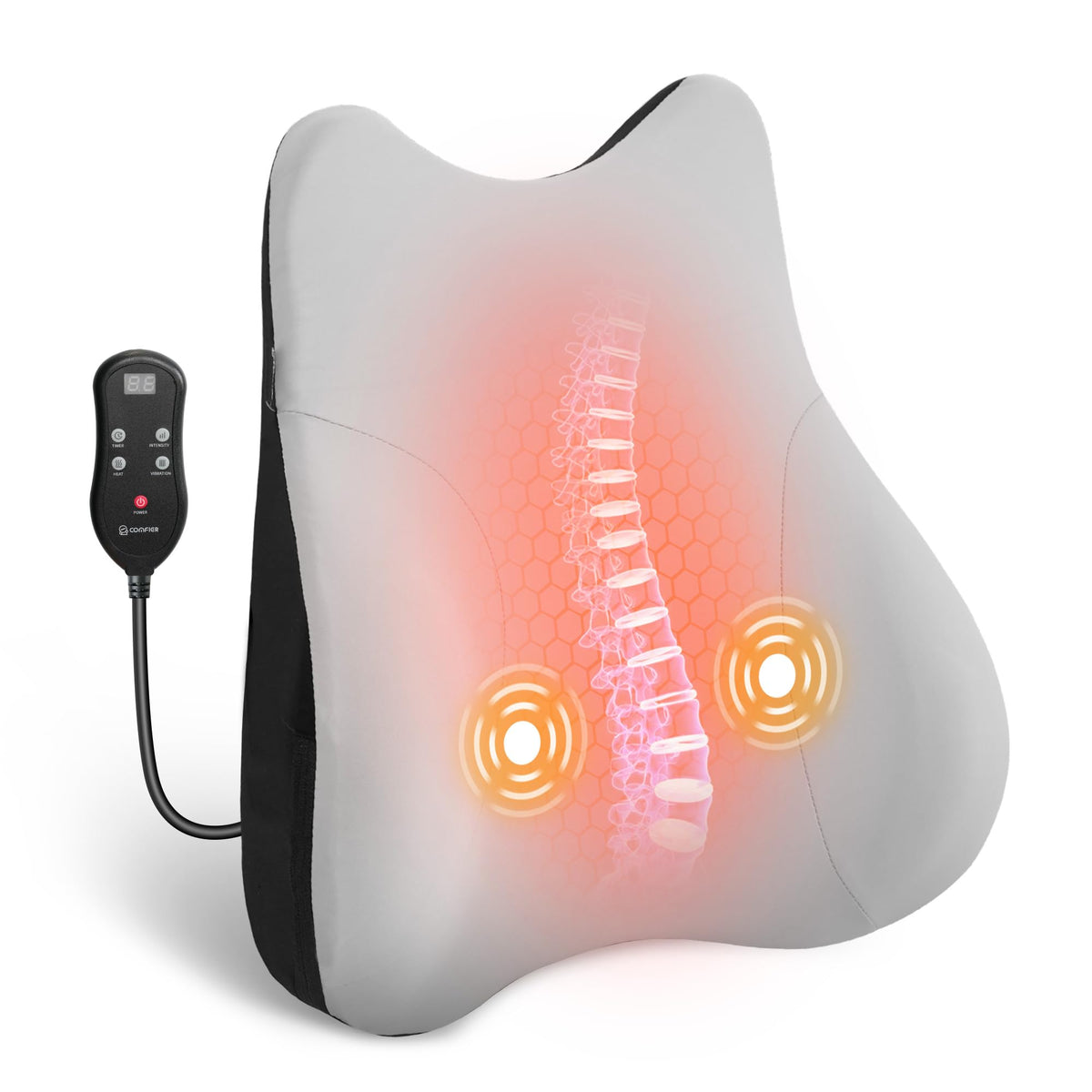 COMFIER lumbar support pillow on an office chair improving posture and comfort