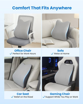 COMFIER lumbar support pillow on a recliner delivering relaxed back support
