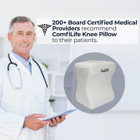 ComfiLife memory foam detail showing adaptive support for hips and knees