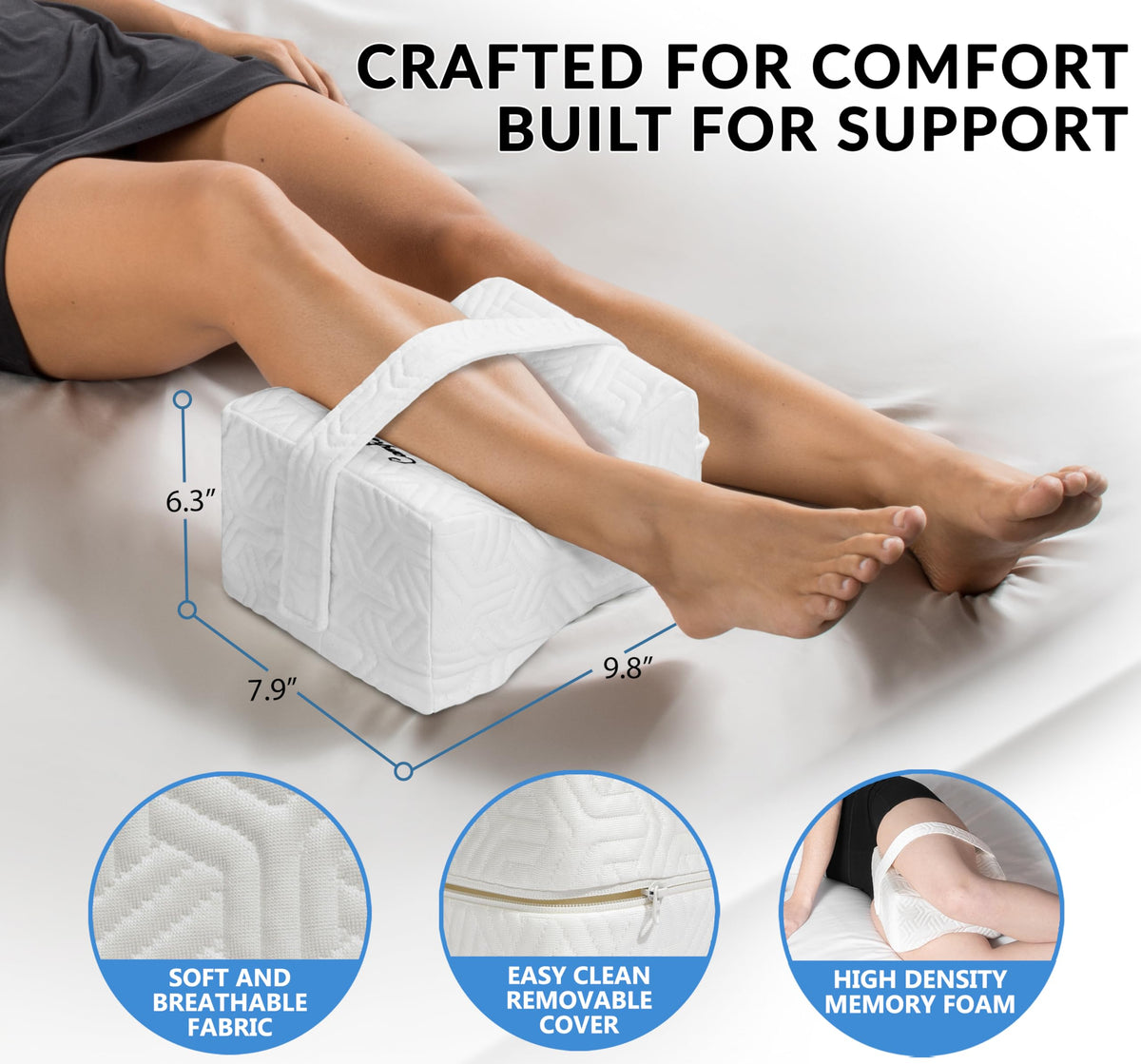 Recovery-friendly use of ComfiLife knee pillow after knee surgery