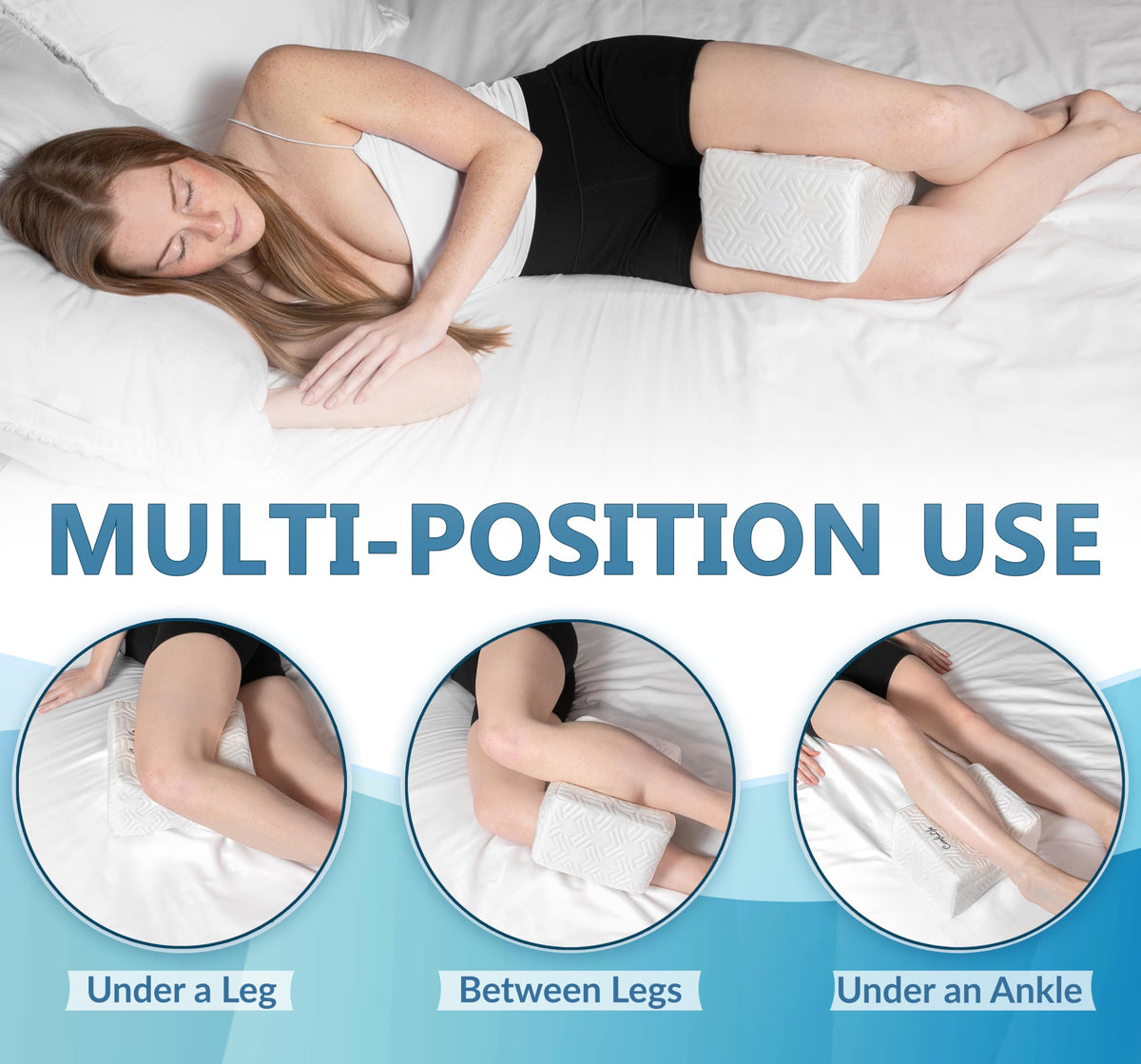 ComfiLife polyurethane foam knee pillow offers durable, long-lasting comfort.