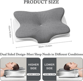 Comforshare Home cervical pillow arm-rest grooves for natural arm position during sleep.