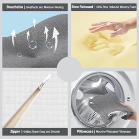 Comforshare Home pillow dimensions 23.62 by 16.93 by 4.72 inches for versatile use.