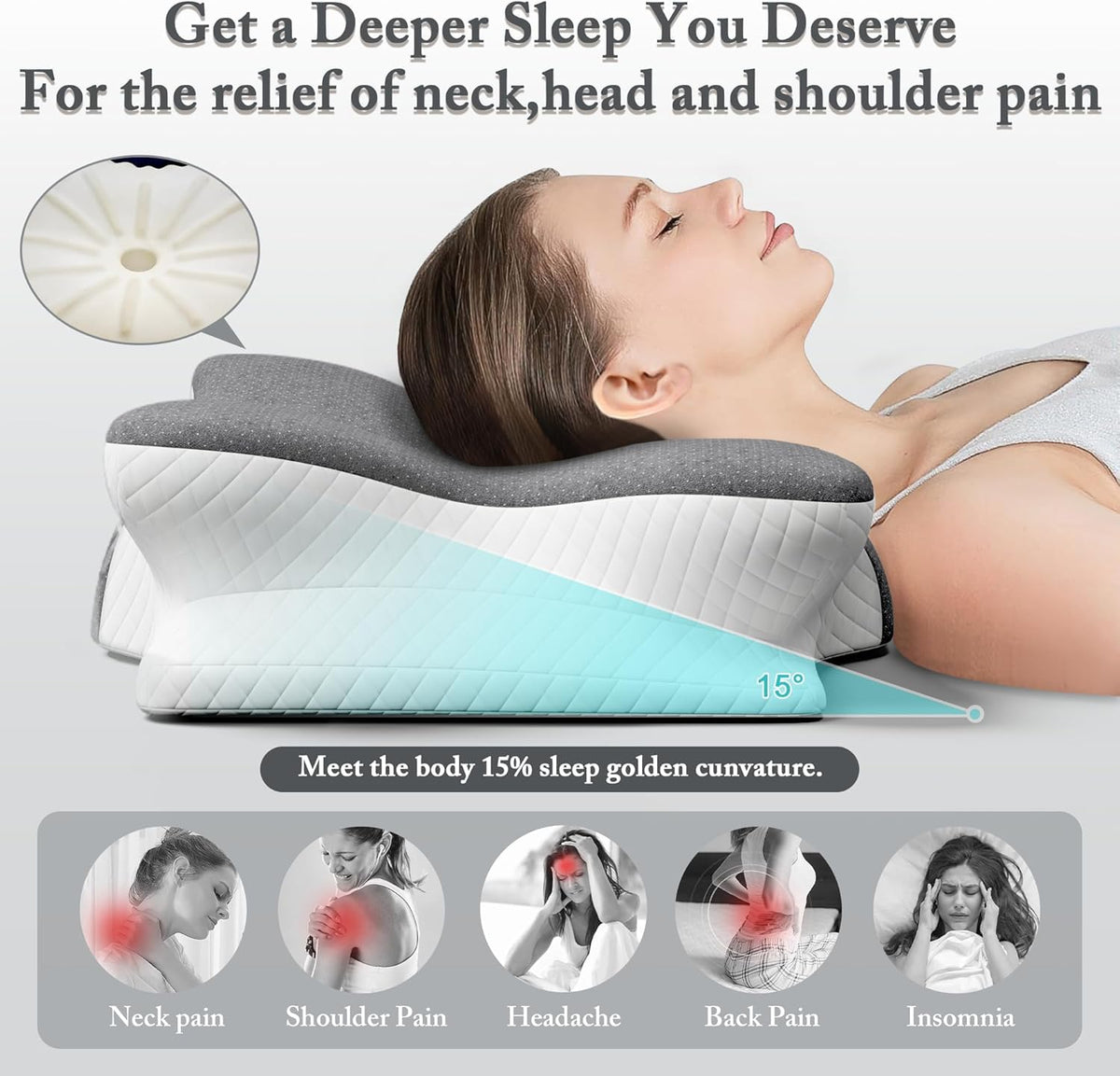 Comforshare Home removable cotton-poly pillowcase for easy cleaning and breathability.