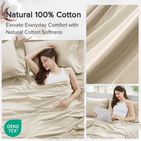 Comfort Spaces 100-percent cotton sheet set delivers breathable comfort.