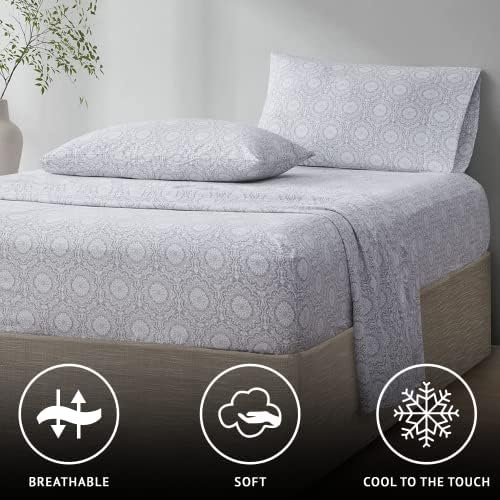 Close-up of Comfort Spaces Adelia Gray cotton texture showing softness.