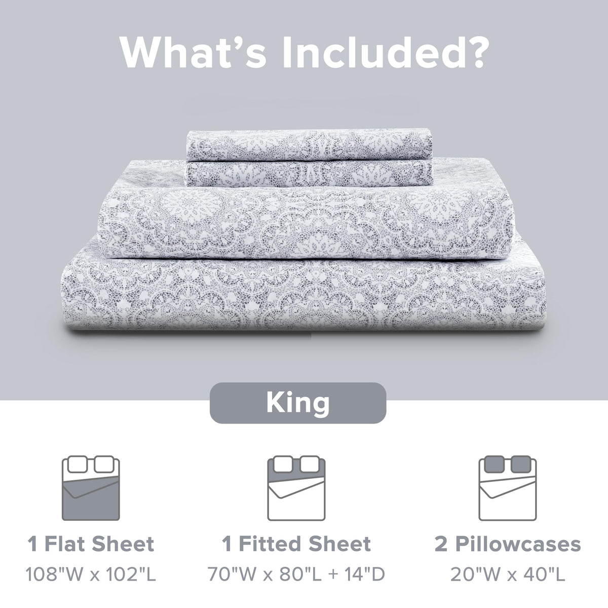 Comfort Spaces Adelia Gray pillowcases add soft-touch luxury to your bedtime.