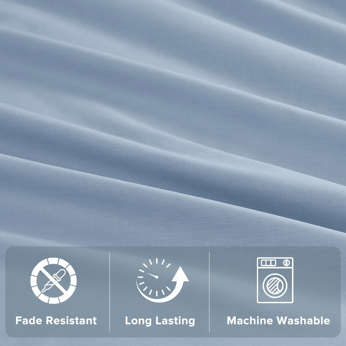 Comfort Spaces twin blue sheet set creates a cozy bedroom oasis.