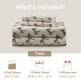 Comfort Spaces Bow Black Taupe twin bed display showcasing stylish bedding