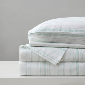 Comfort Spaces breathable cotton sheet set close-up shows airy weave for year-round comfort