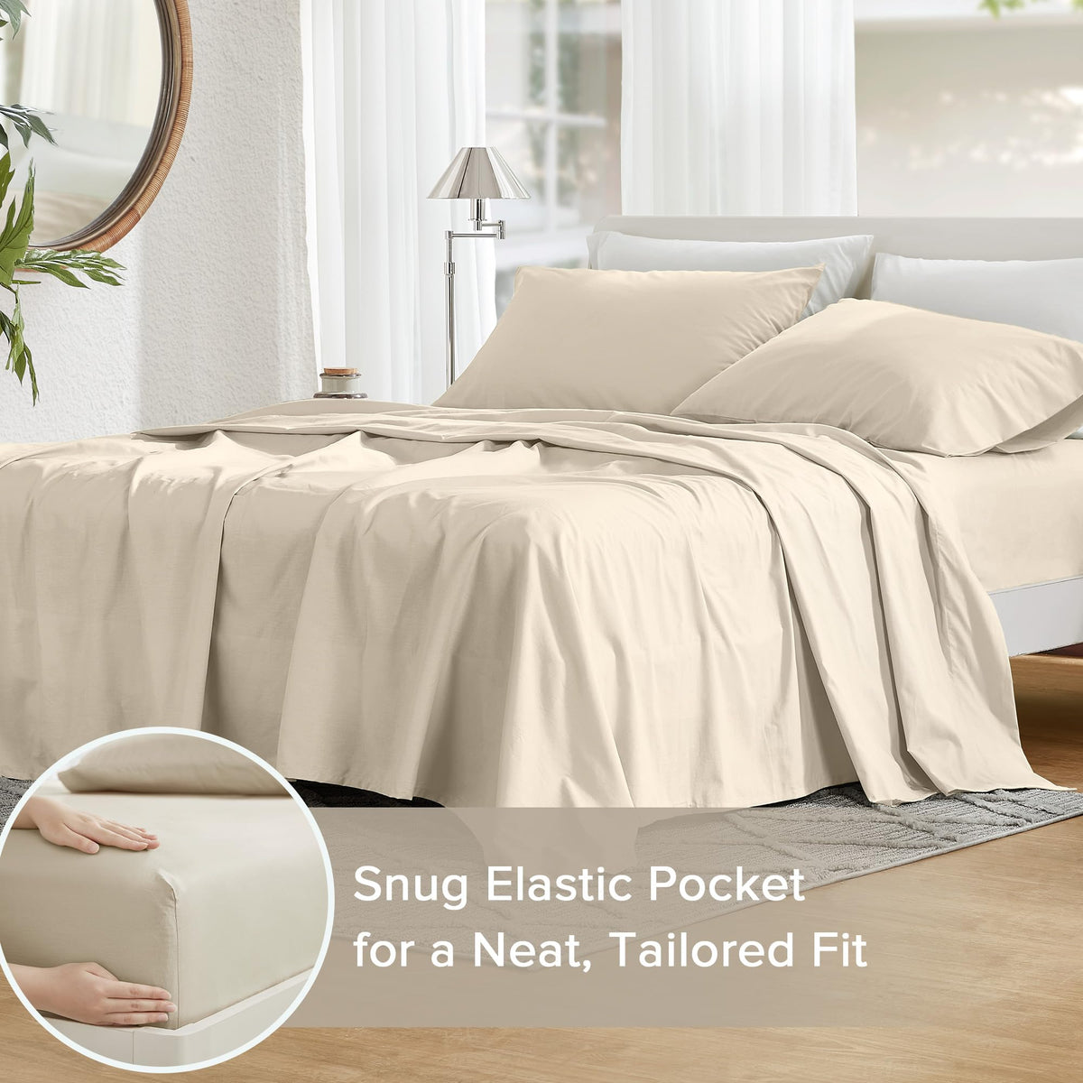 Close-up of Comfort Spaces stitching highlighting durable seams for daily use.