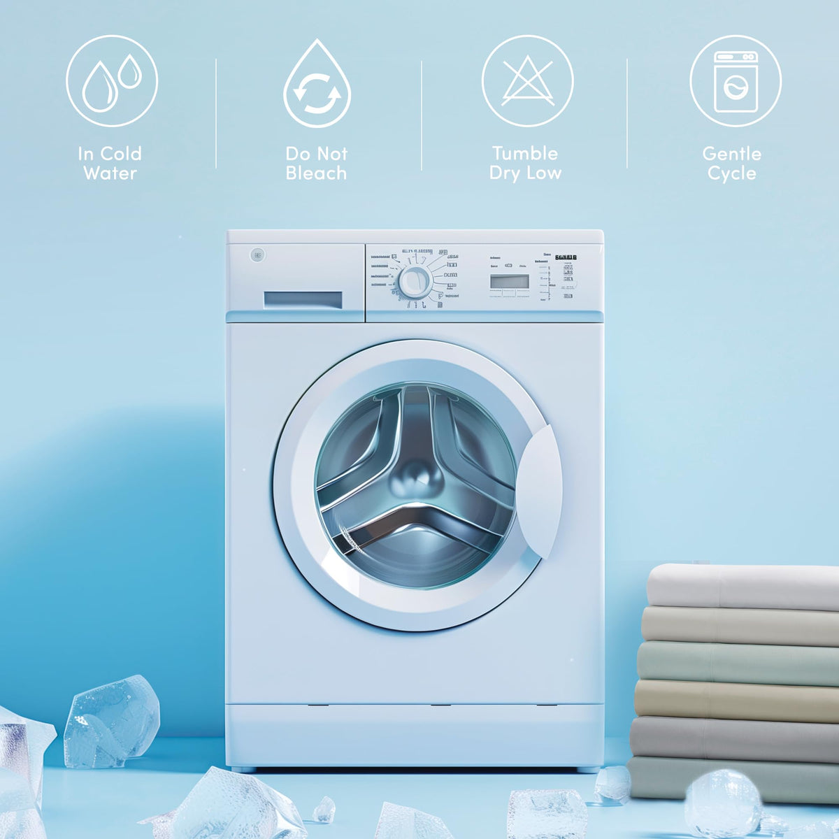 Care instructions: washing and drying the CoolMax fitted sheet