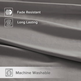 Comfort Spaces dark gray colorway adds modern style to a cozy bed setup.