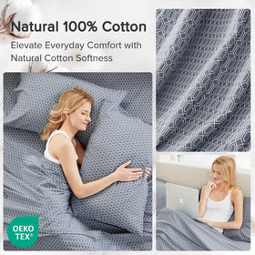 Two Comfort Spaces pillowcases in Diamond Blue with tidy closures
