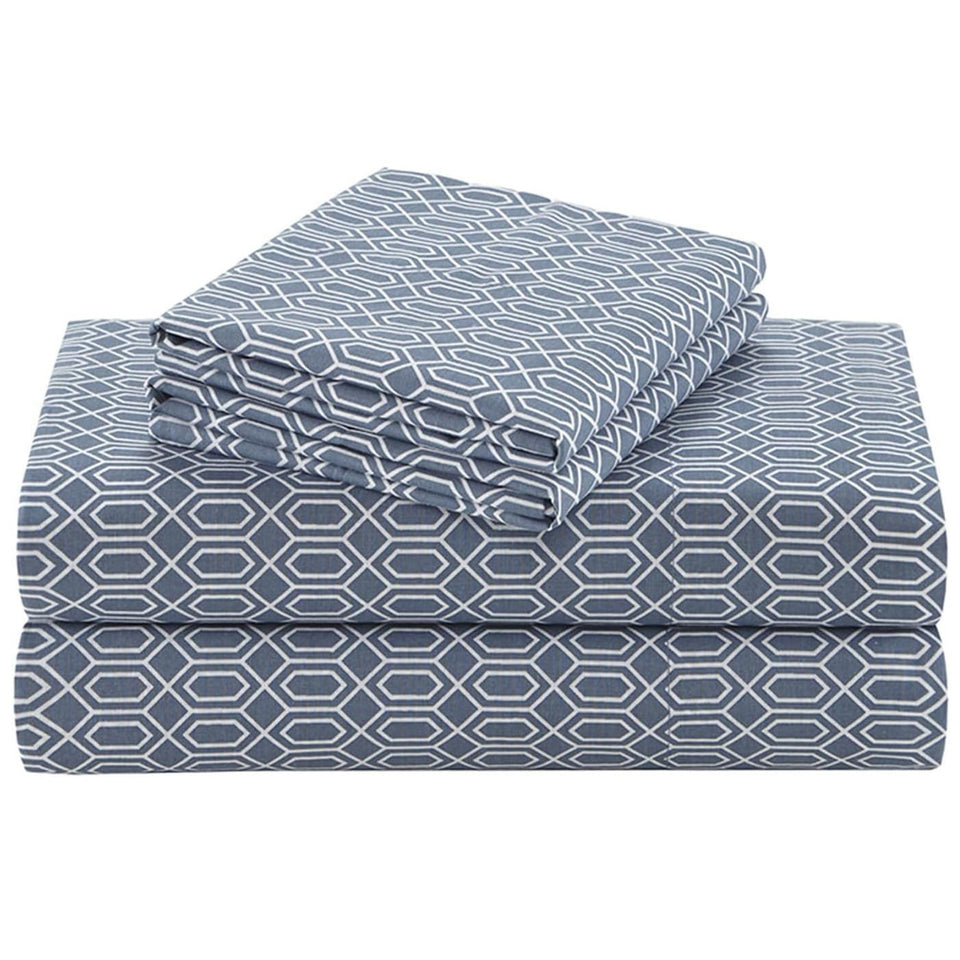 Comfort Spaces diamond cotton printed sheet set with elegant pattern and soft comfort