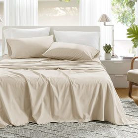 Comfort Spaces flat sheet 81x96 with soft touch and ample coverage.