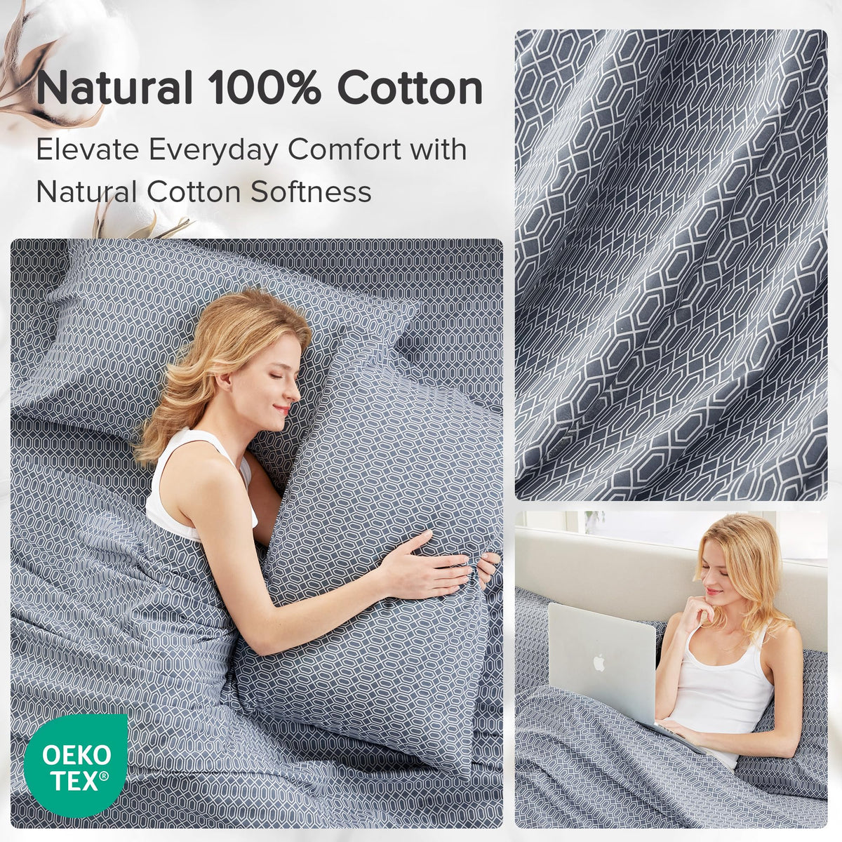 Comfort Spaces flat sheet and pillowcase completing the 3-piece twin set