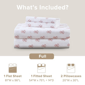 Comfort Spaces Floral Cotton Sheets second pillowcase for complete bed set