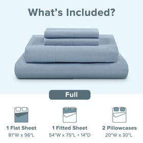 Comfort Spaces full-blue pillows image, two standard pillows for head support.