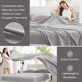 Comfort Spaces grey standard pillowcase highlights soft cotton feel and easy care