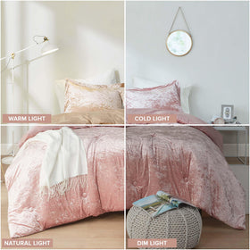 Comfort Spaces Juliette velvet detailing enhances room ambiance.