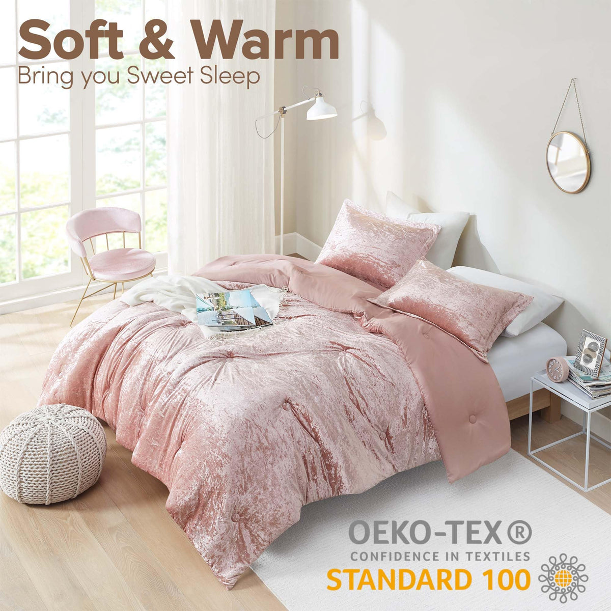 Comfort Spaces Juliette soft brushed microfiber reverse offers plush warmth and easy care.