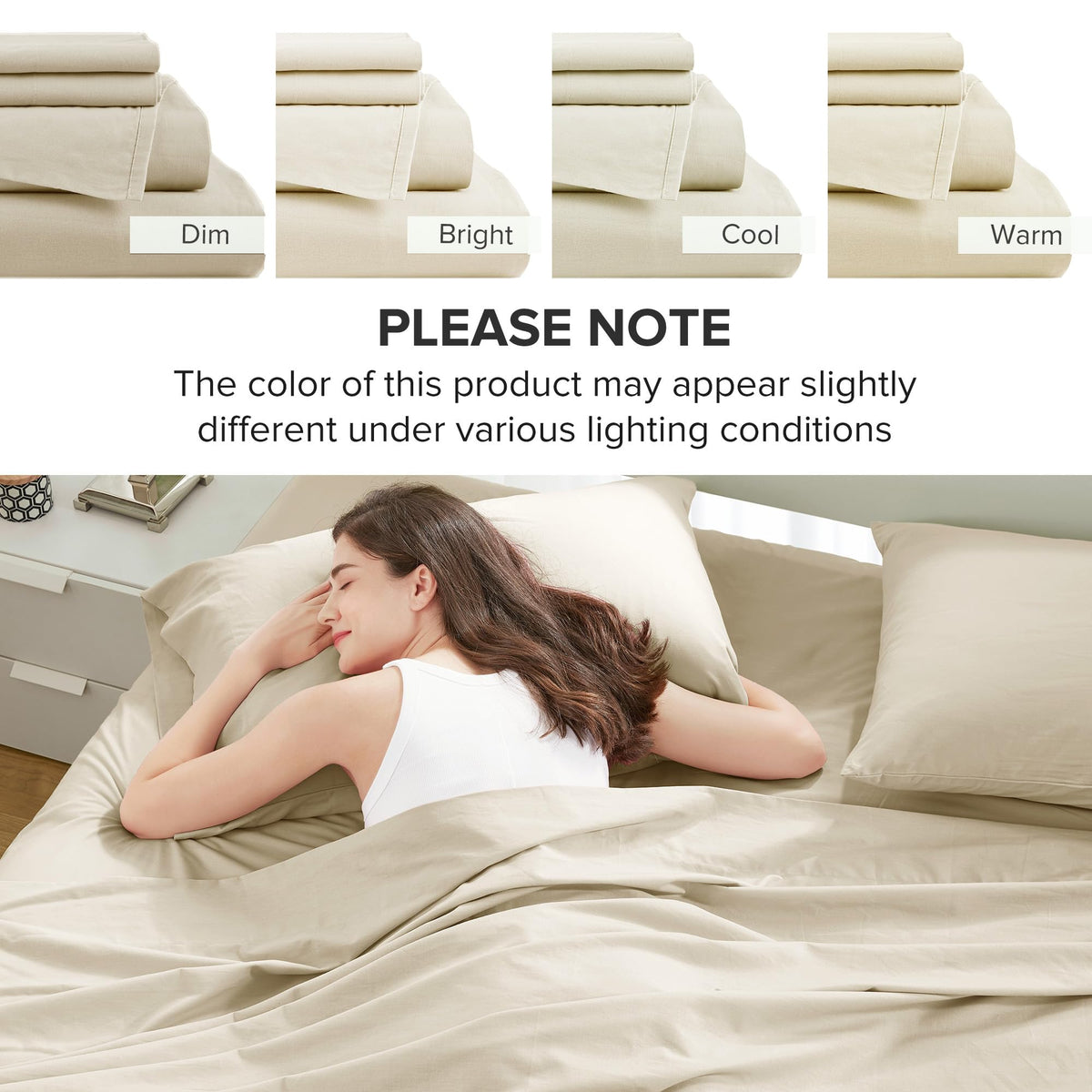Oeko-Tex certified Comfort Spaces label on the sheet set.
