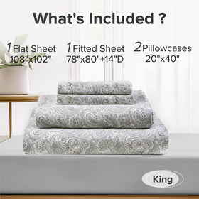 Comfort Spaces Paisley cotton sheets offer all-season comfort and airflow.