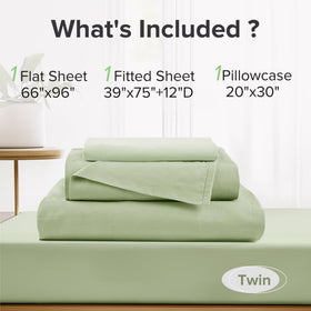 Sage green color brings calm to a cozy bedroom