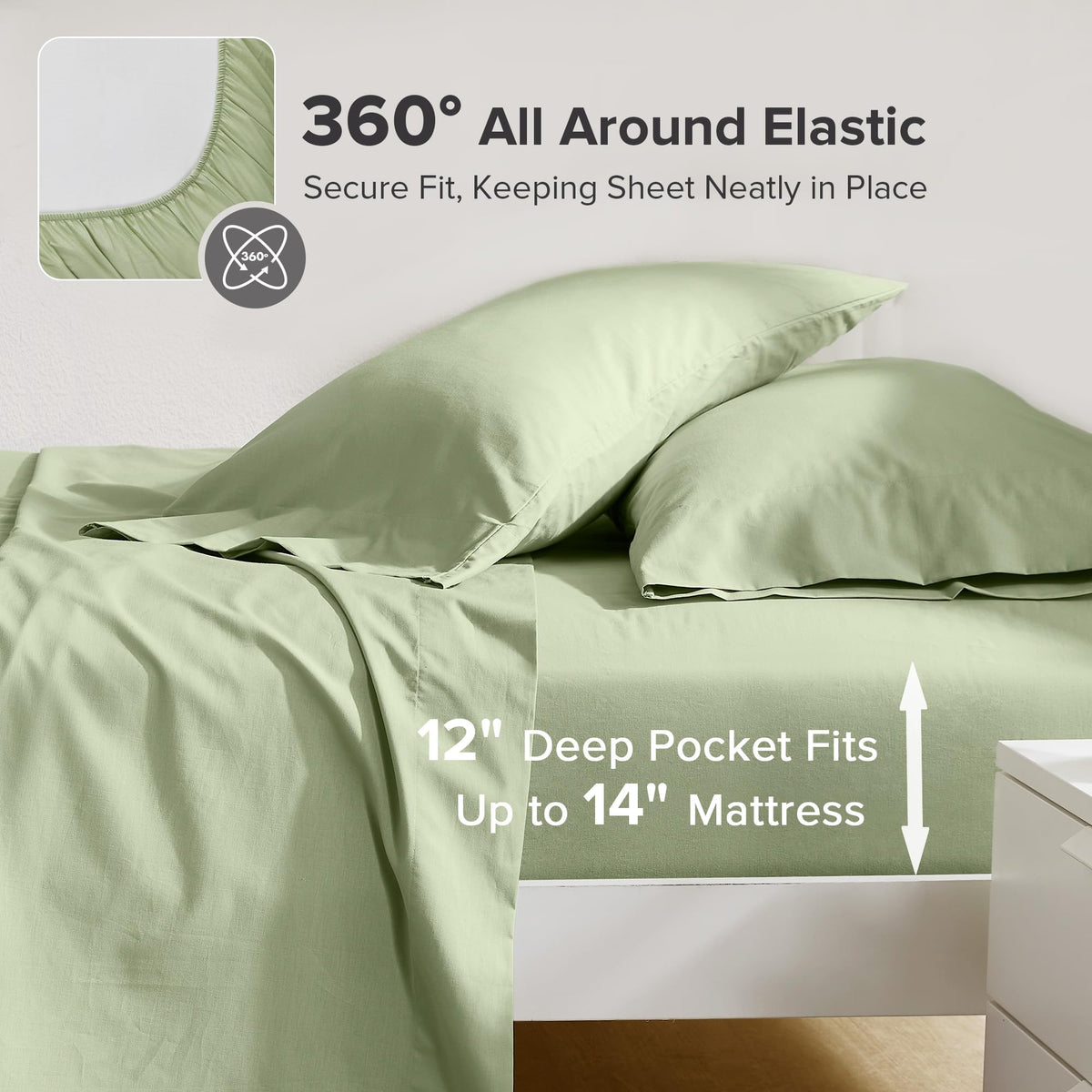 Comfort Spaces fitted twin sheet with 12-inch pocket holds mattresses securely