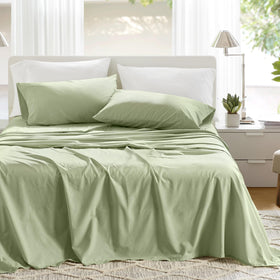 Comfort Spaces twin flat sheets fit snugly on a standard bed for smooth sleep