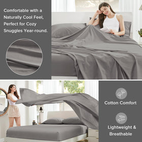 Comfort Spaces pillowcase in dark gray offers smooth cotton for restful nights.