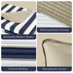 Queen size quilt dimensions and easy care shown.