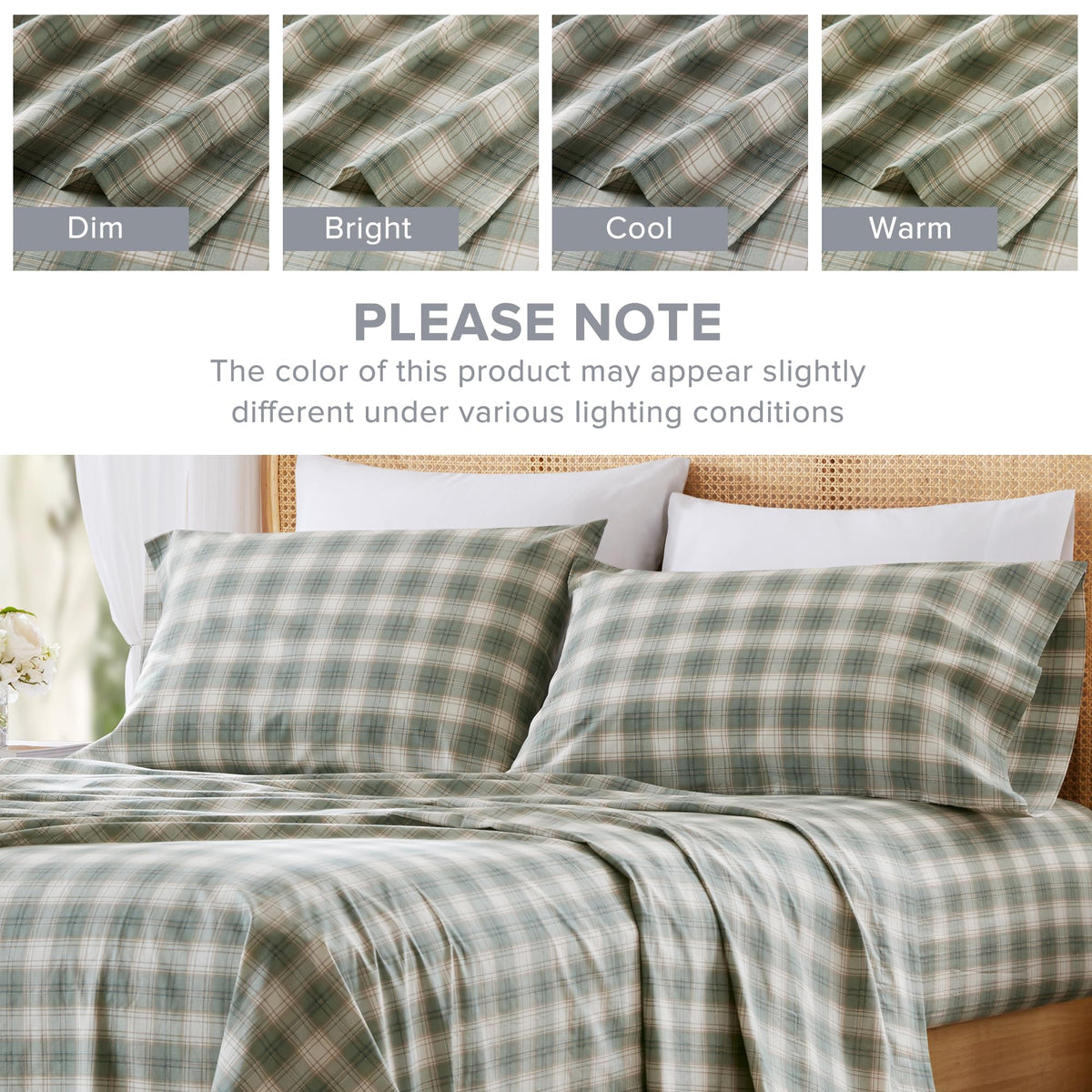 Care instructions image for Comfort Spaces Wesley Green set emphasizes machine washable convenience