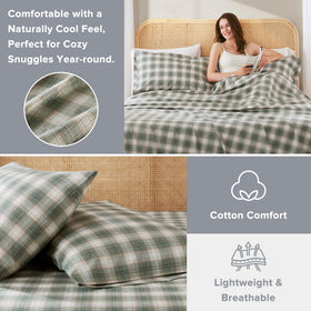 Comfort Spaces Wesley Green elastic pocket detail ensures snug fit on taller mattresses