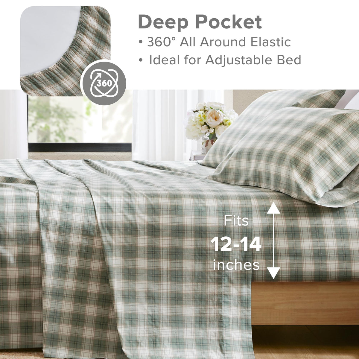 Comfort Spaces Wesley Green fabric texture closeup shows lightweight, breathable weave