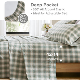Comfort Spaces Wesley Green fabric texture closeup shows lightweight, breathable weave