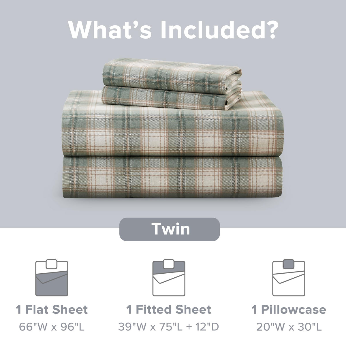 Comfort Spaces Wesley Green plaid pattern closeup highlights timeless style and breathable cotton