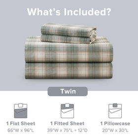 Comfort Spaces Wesley Green plaid pattern closeup highlights timeless style and breathable cotton