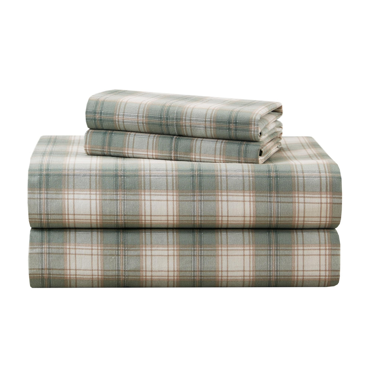 Comfort Spaces Wesley Green twin flat sheet in soft cotton for cool, comfortable nights