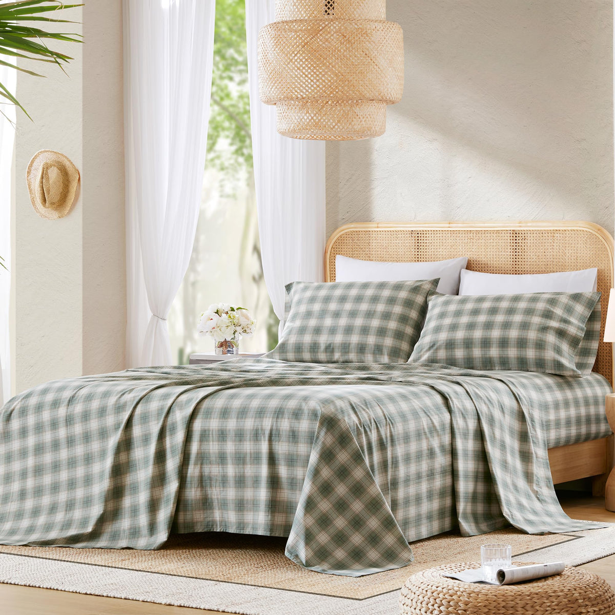 Comfort Spaces Wesley Green twin pillowcase adds soft comfort and easy pillow care