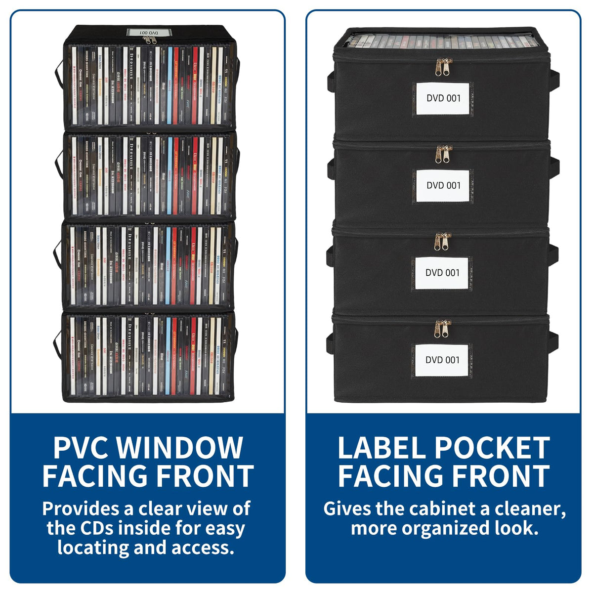 ComfortKeeper dust-proof DVD box with secure zipper protects discs from dust.